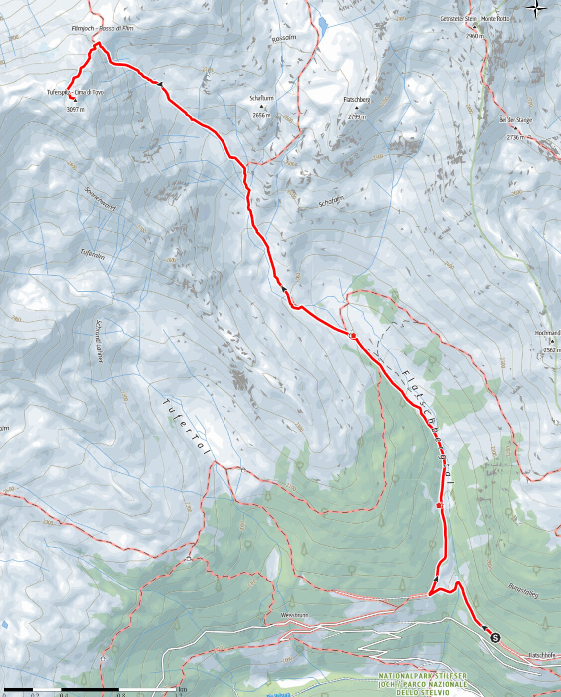 Tuferspitze Tourdaten Karte